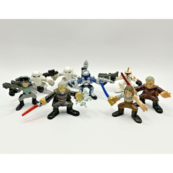 Star Wars Galactic Heroes Figures Snowtrooper, Anakin, Jango Fett Lot of 8 - Picture 10 of 11